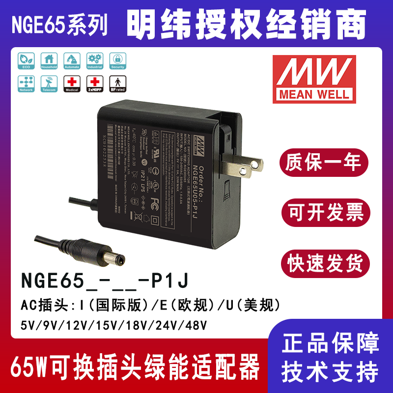 明纬65W绿能适配器NGE65I05-P1J