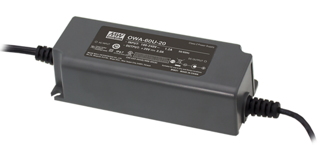 台湾明纬LED电源OWA-60U-24美规防潮适配器