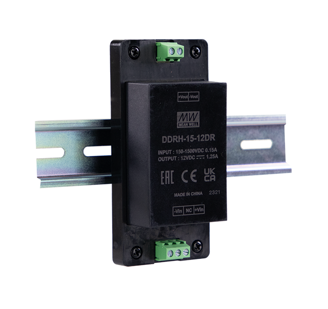 明纬电源DDRH-15系列150~1500Vdc超宽输入DC-DC转换器