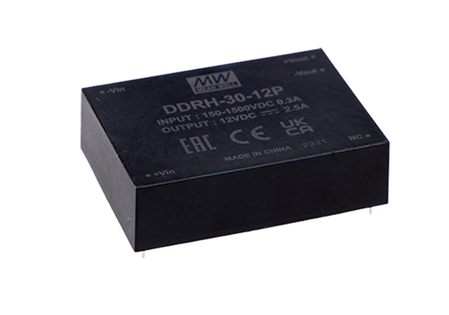 明纬电源DDRH-30系列150~1500Vdc超宽输入DC-DC转换器