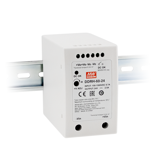 明纬电源DDRH-60系列150~1500Vdc超宽输入DC-DC转换器