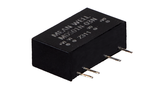 明纬电源MDS01-N单组MDD01-N双组1W SIP封装DC-DC医疗级非稳压转换器